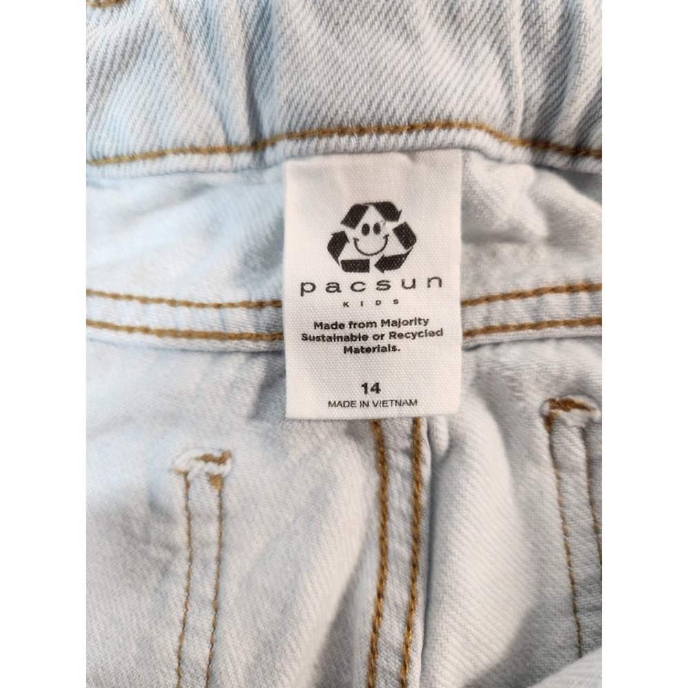 Pacsun Size‎ 14 Kids Jeans Floral Flowers  Jean Straight Blue Denim - Picture 7 of 7